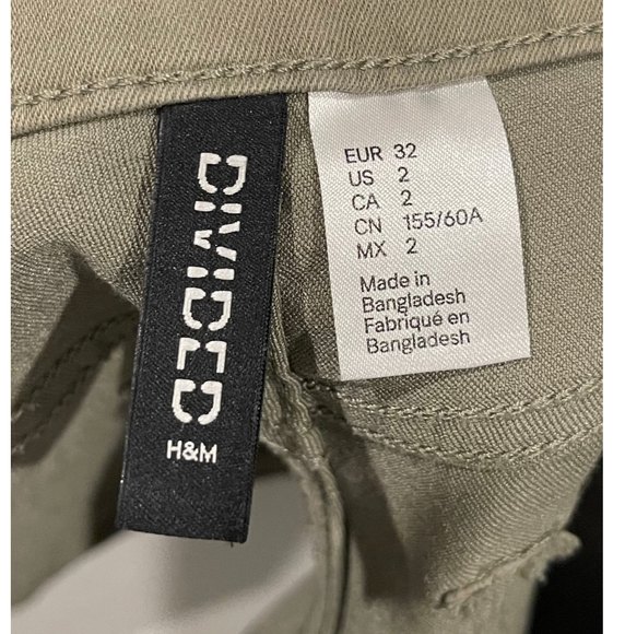 H&M Olive Green Mini Shorts - Picture 2 of 3